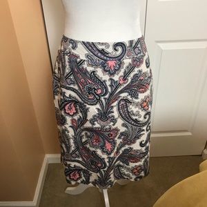 Ann Taylor Paisley Pencil Skirt Size 14 EUC